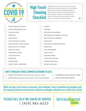 ServiceMaster Clean COVID 19 High Touch Cleaning Checklist